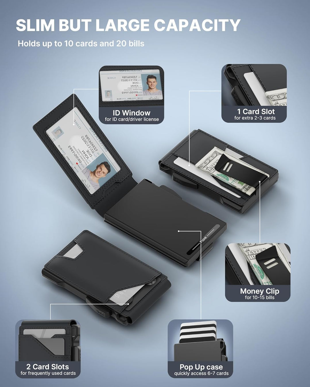 typecase Cartera táctica para hombre: funda para tarjetas desplegab...