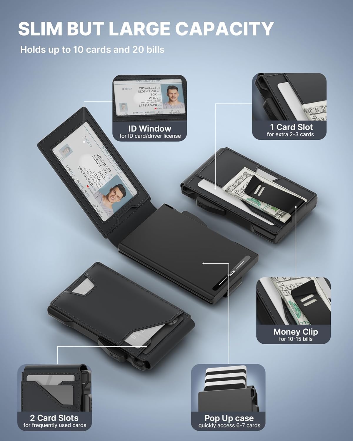 typecase Cartera táctica para hombre: funda para tarjetas desplegab...