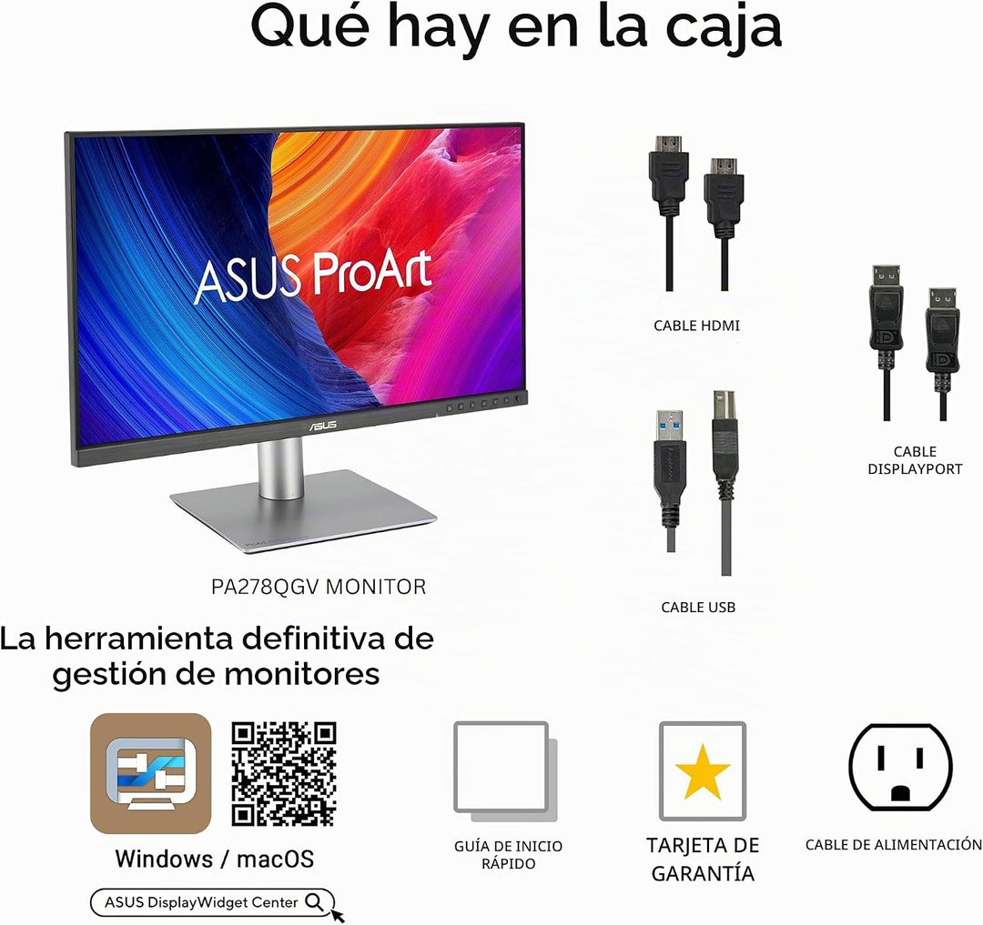 Monitor profesional ASUS ProArt PA278QGV 27 pulgadas 1440p QHD | Ca...
