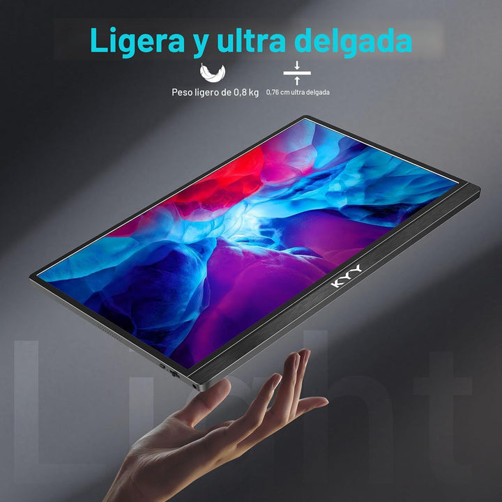 Monitor portátil KYY 15.6 '' FHD 1080P USB C HDMI Monitor para jueg...