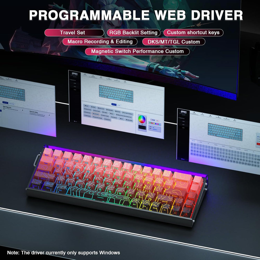 AULA Hero 68 HE 60% Teclado Gaming Cableado, Teclado con Interrupto...