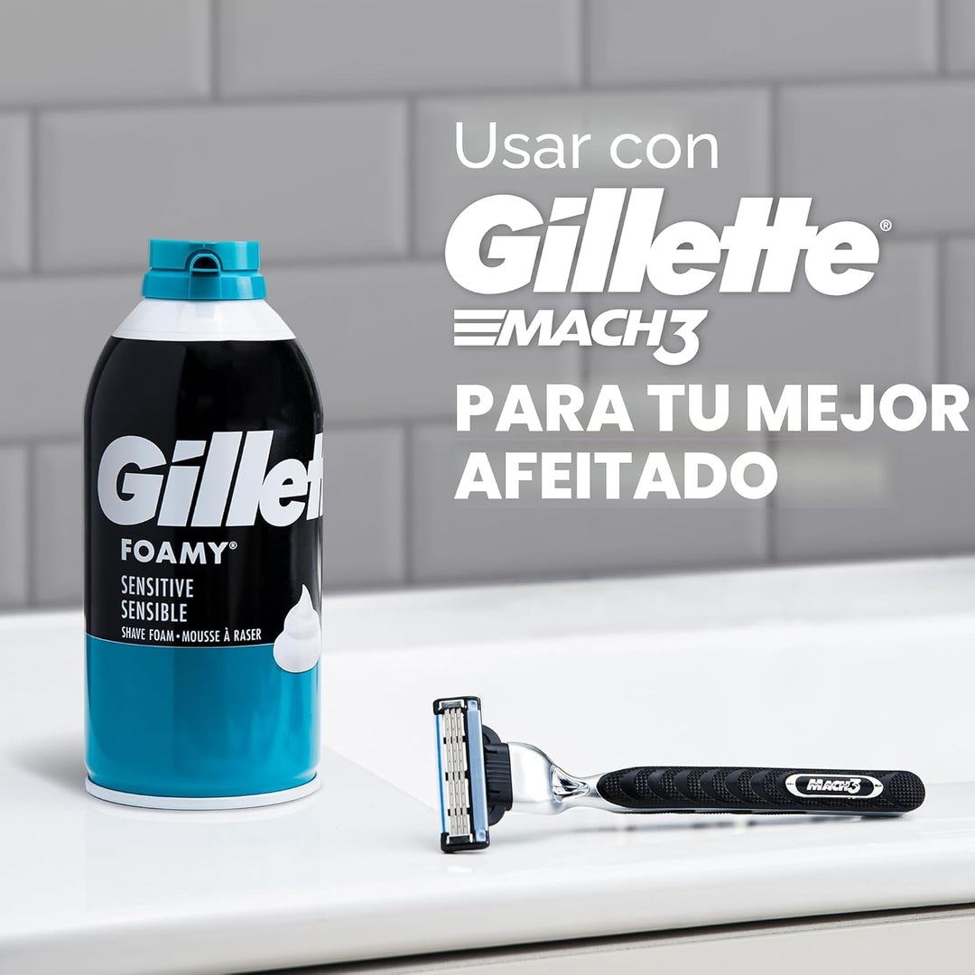 Gillette Crema de afeitar espumosa, piel sensible, 11 onzas (paquet...