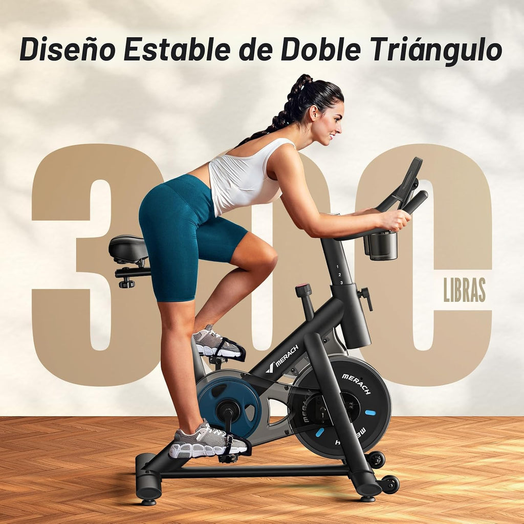 MERACH Bicicleta de ejercicio estática magnética para uso en casa con APP