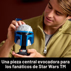 LEGO Star Wars Jango Fett Casco – Kit de modelo de bricolaje para adultos mayores de 18 años – Juego de construcción coleccionable – Idea de decoración de habitación para fanáticos del ataque de los clones – Regalo para cumpleaños – 75408