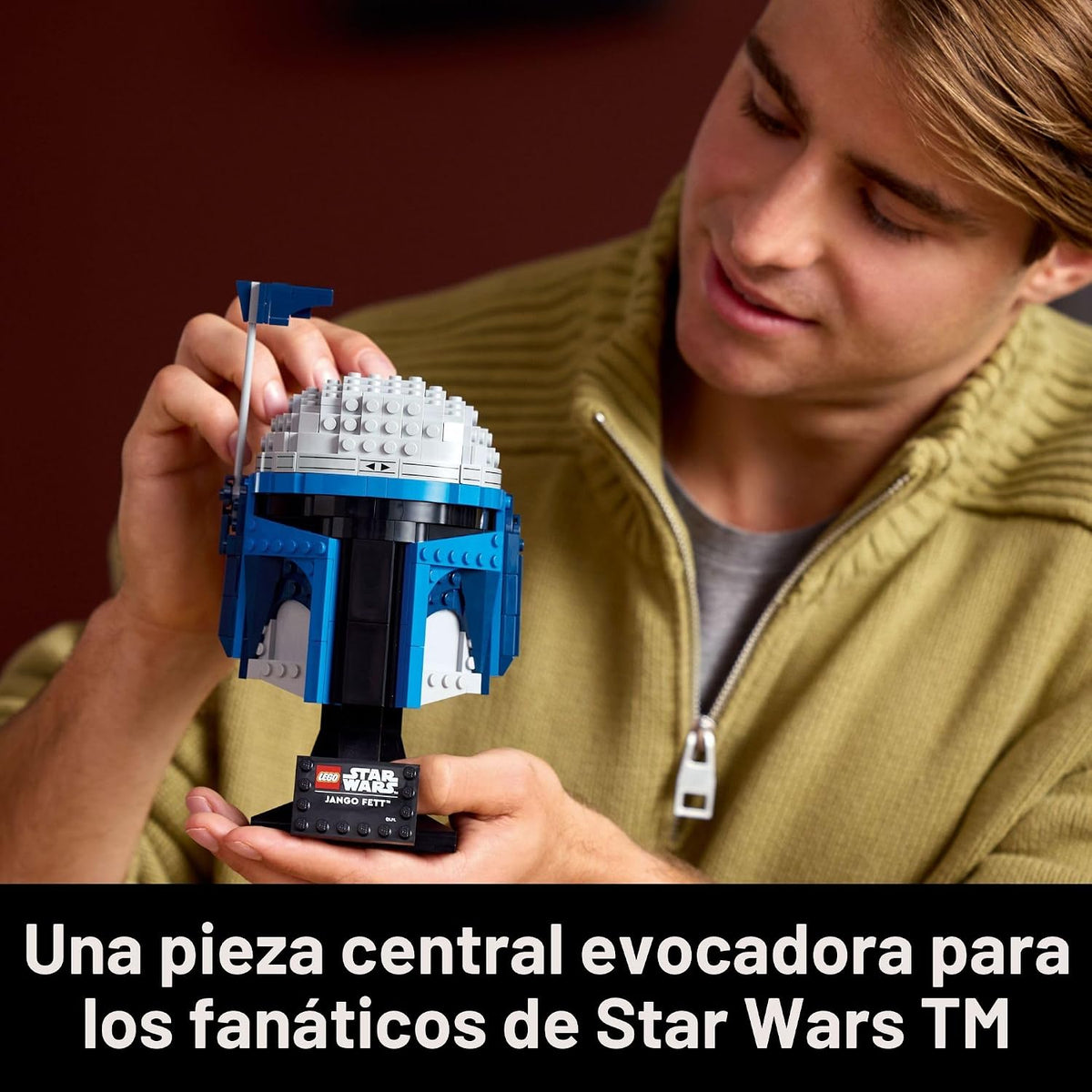 LEGO Star Wars Jango Fett Casco – Kit de modelo de bricolaje para adultos mayores de 18 años – Juego de construcción coleccionable – Idea de decoración de habitación para fanáticos del ataque de los clones – Regalo para cumpleaños – 75408
