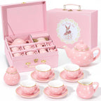 Juego de té de porcelana para niñas, juego de fiesta de té para niñas pequeñas, regalos de cumpleaños para niñas pequeñas