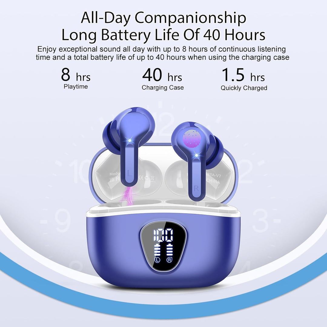 Auriculares inalámbricos, Bluetooth 5.4 Auriculares HiFi Estéreo, A...
