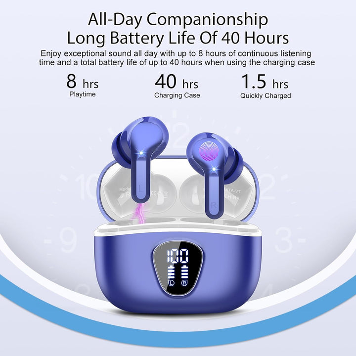 Auriculares inalámbricos, Bluetooth 5.4 Auriculares HiFi Estéreo, A...