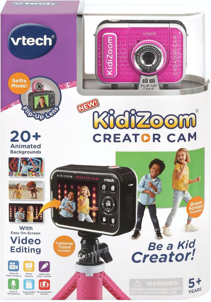 VTech KidiZoom Creator Cam, Rosa con Brillantina