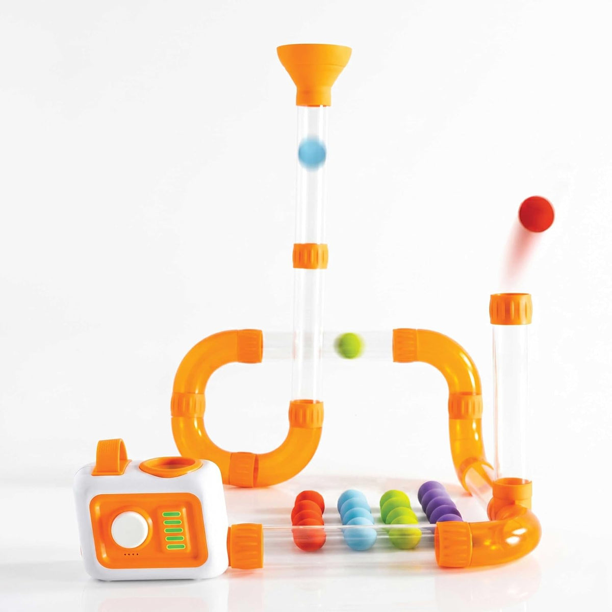 Fat Brain Toys Air Toobz Evo, juguetes de construcción STEM originales impulsados por aire para niños y adolescentes, juguetes de construcción para niños, juguetes STEM para niños de más de 3 años