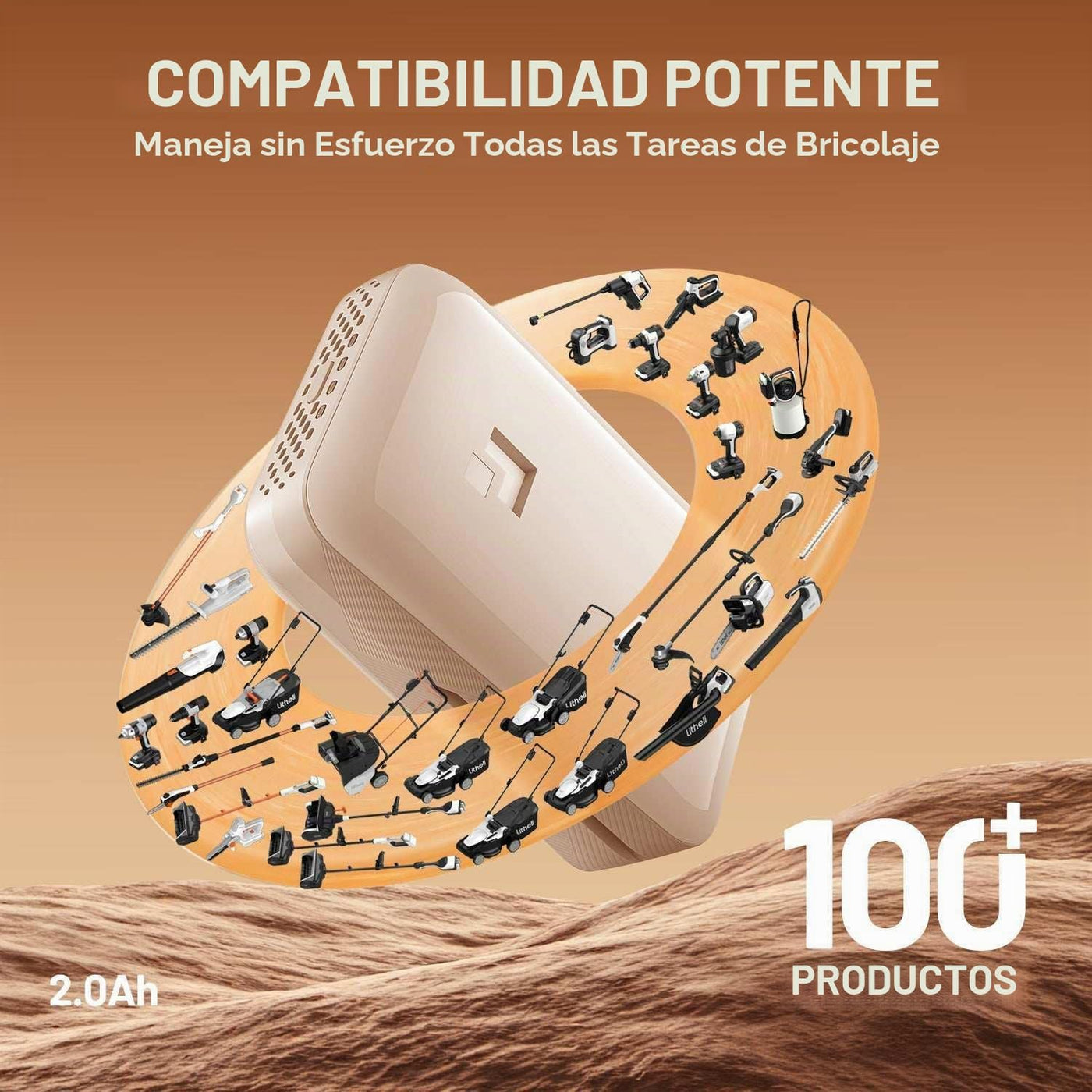 LiTHELi Cargador portátil 2.0Ah Baterías de litio 45W Max Power Ban...