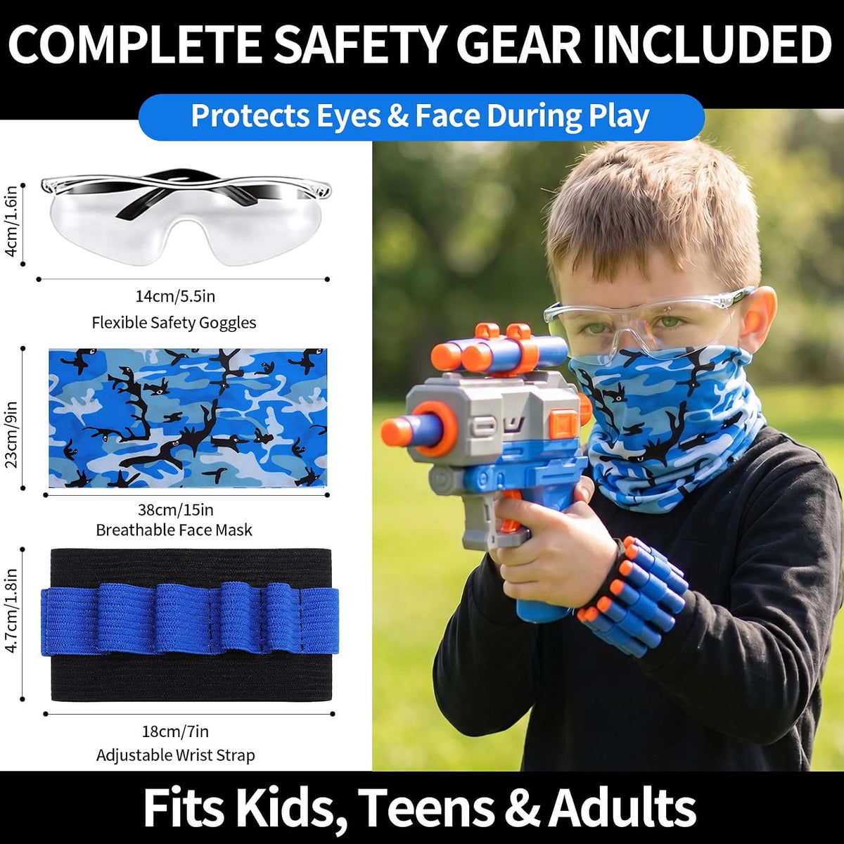 Conjunto de Práctica de Blanco para Perforación, para edades 6+, Compatible con Nerf Guns, Negro