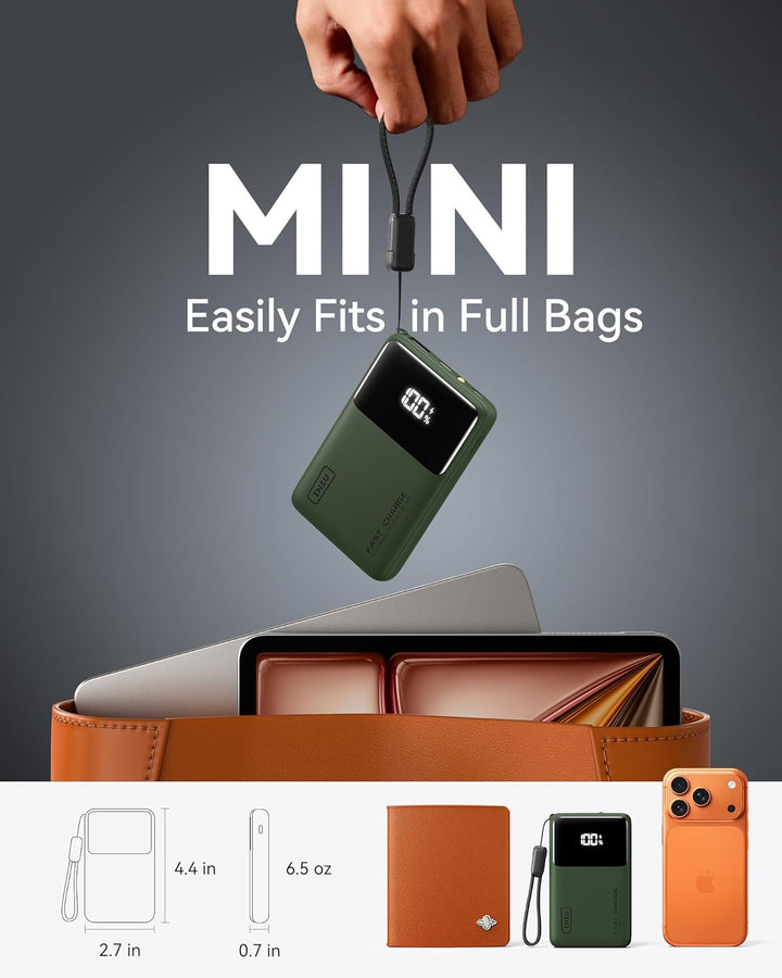INIU Cargador portátil pequeño, 45 W PD carga rápida 10000 mAh, bat...