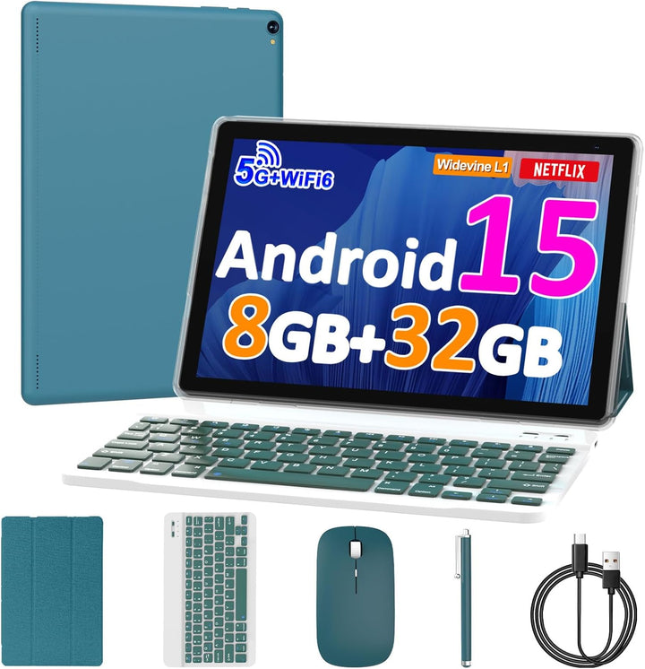 Tablet Android 15 de 10 pulgadas, 8GB RAM 32GB ROM Potente CPU de c...