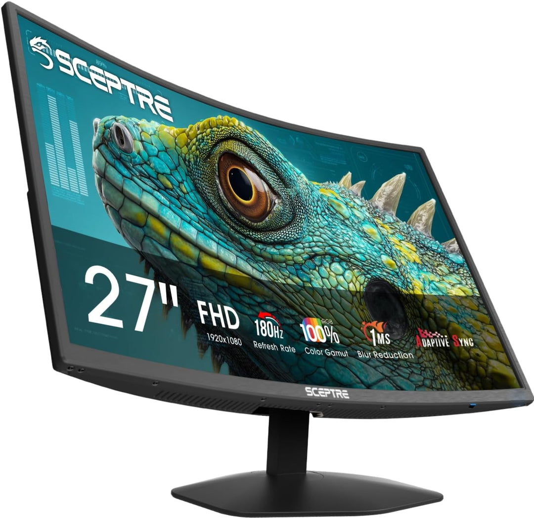 Sceptre - Monitor curvo para juegos Prime de 27 pulgadas DisplayPor...