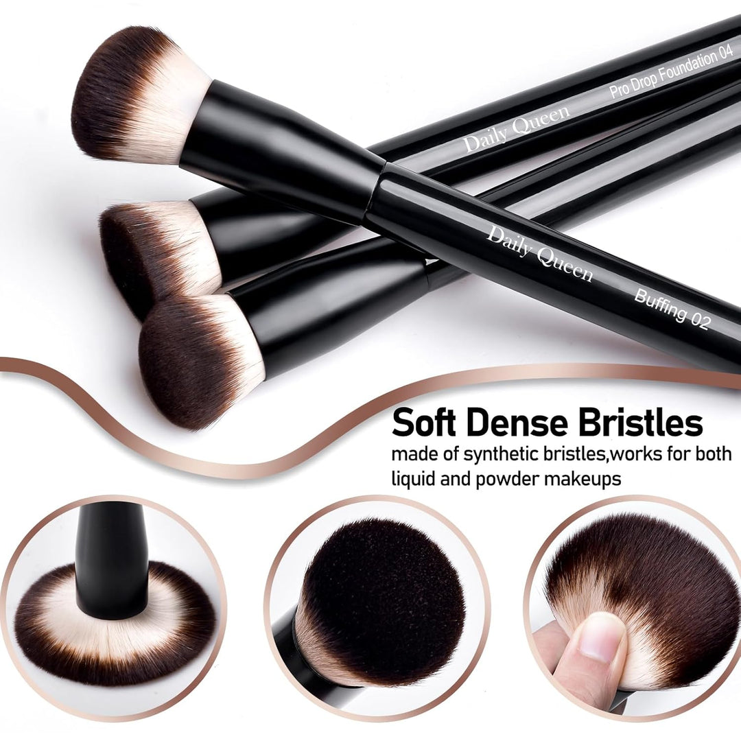 Juego de 25 brochas de maquillaje, color negro, profesional Kabuki,...