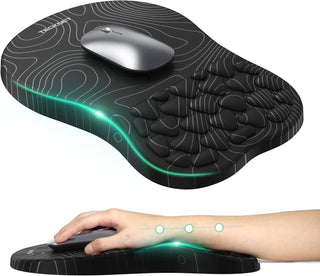 TECKNET Alfombrilla de mouse ergonómica con reposamuñecas, alfombri...