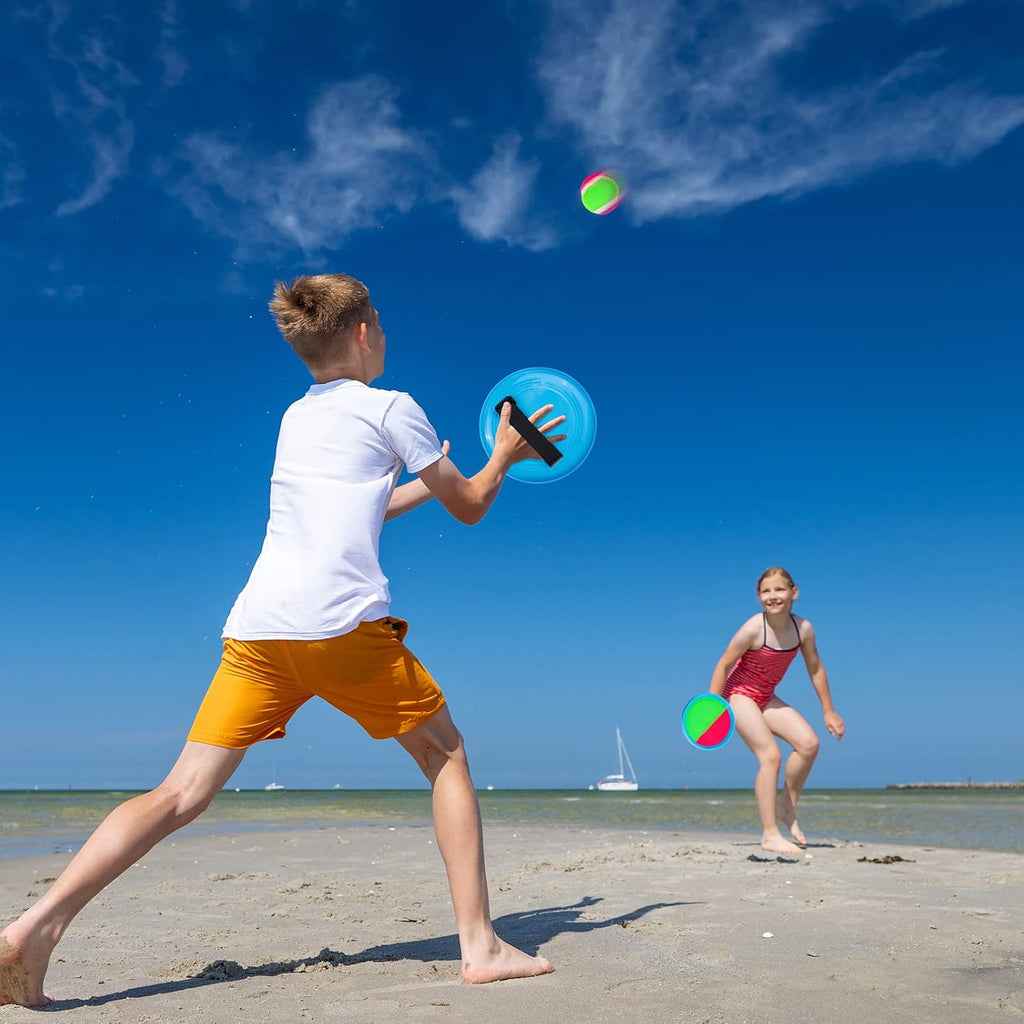 Juego de pelota para tirar y atrapar, juguetes al aire libre para niños, juegos de patio, juguetes de playa, juegos al aire libre para niños y niñas de 3 4 5 6 7 8 9 10 años (mejorado)