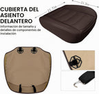Funda de Asiento de Automóvil para Lujo y Comodidad - Cuero PU, Antideslizante, Protección de Envoltura Completa con Bolsillo de Almacenamiento para Cojín Inferior - Ajuste Universal para el