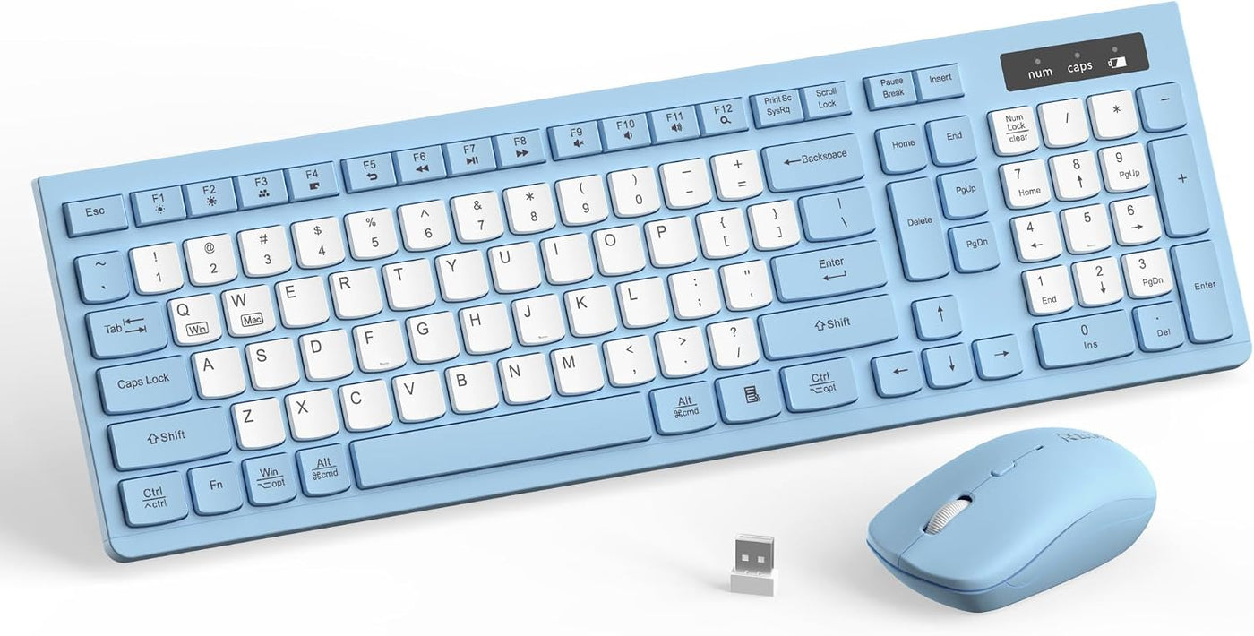 Combo silencioso de teclado y mouse inalámbricos para oficina y hog...