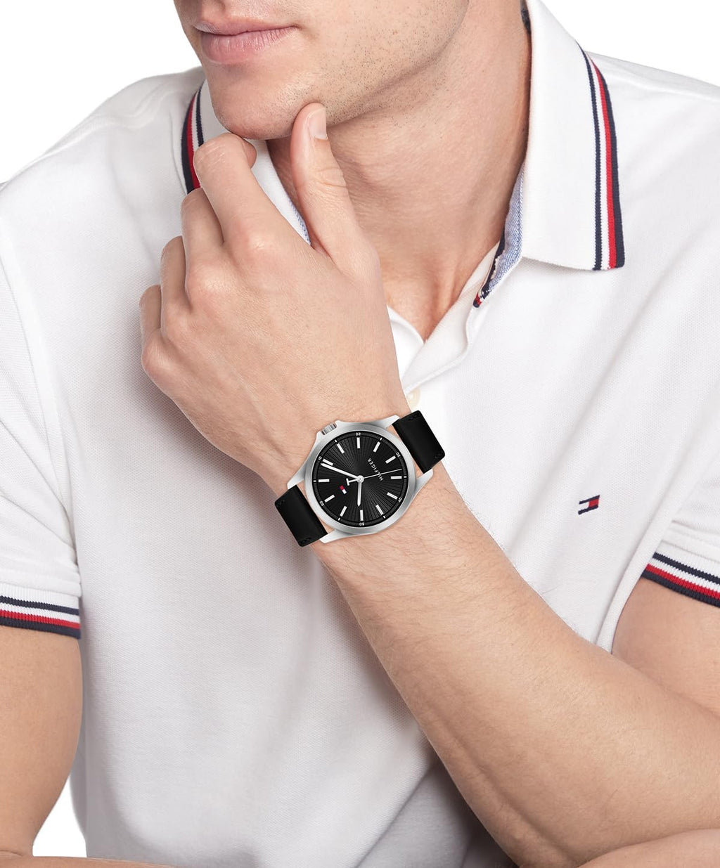 Tommy Hilfiger Hombre Reloj de cuarzo de 3 manecillas – Caja de 42mm, correa de cuero, 3 ATM de resistencia al agua, reloj moderno para uso diario, regalo para él