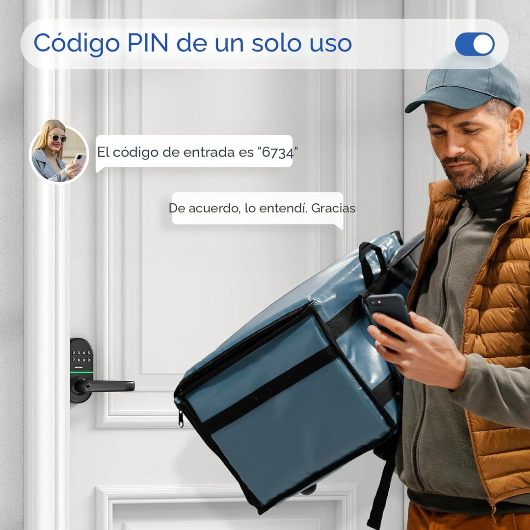 Cerradura de puerta con teclado inteligente y asa: cerradura de pue...