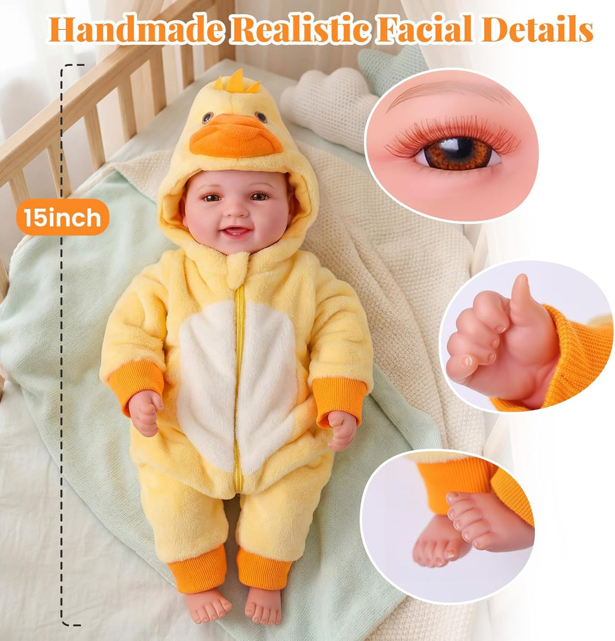 BABESIDE Conjunto de Muñeca Bebé Ligera \u2013 Muñeca Suave Realist...