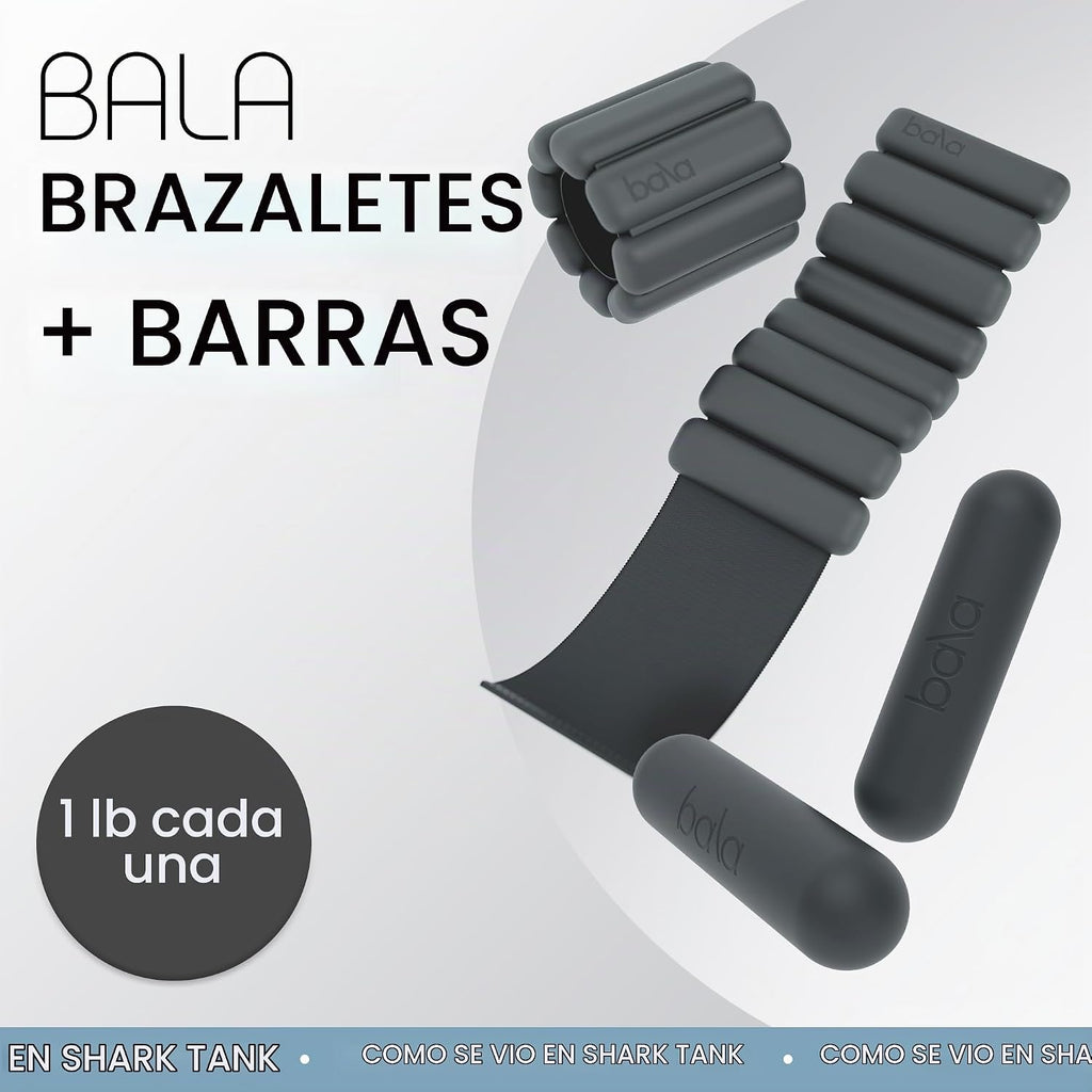 Bala Bangles & Bala Bars - Equipo de entrenamiento en casa, color carbón