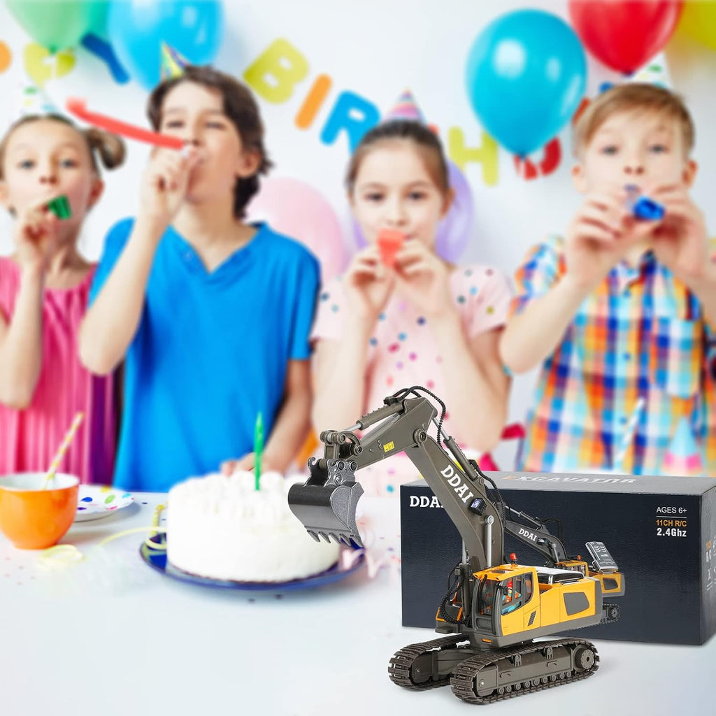 Excavadora con control remoto para niños de 4 a 7 años, 8 a 12
