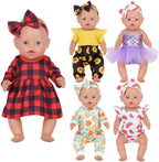 Sweet Dolly Ropa de muñeca de bebé recién nacido, a cuadros