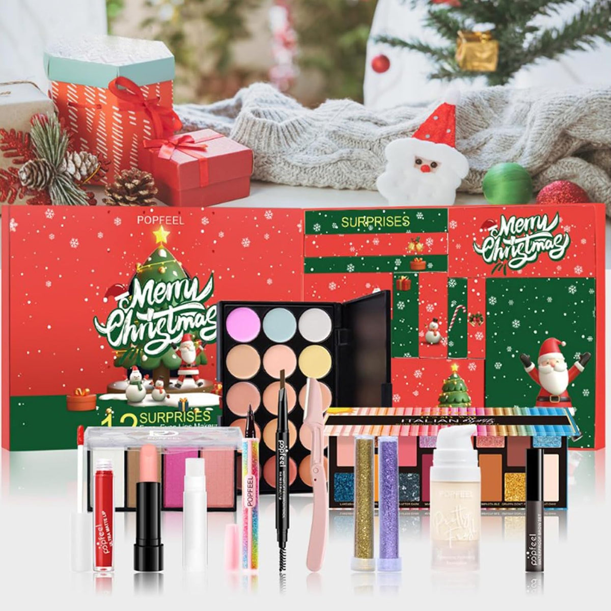 Melearch Caja de maquillaje, surtido sorpresa de Adviento con produ...