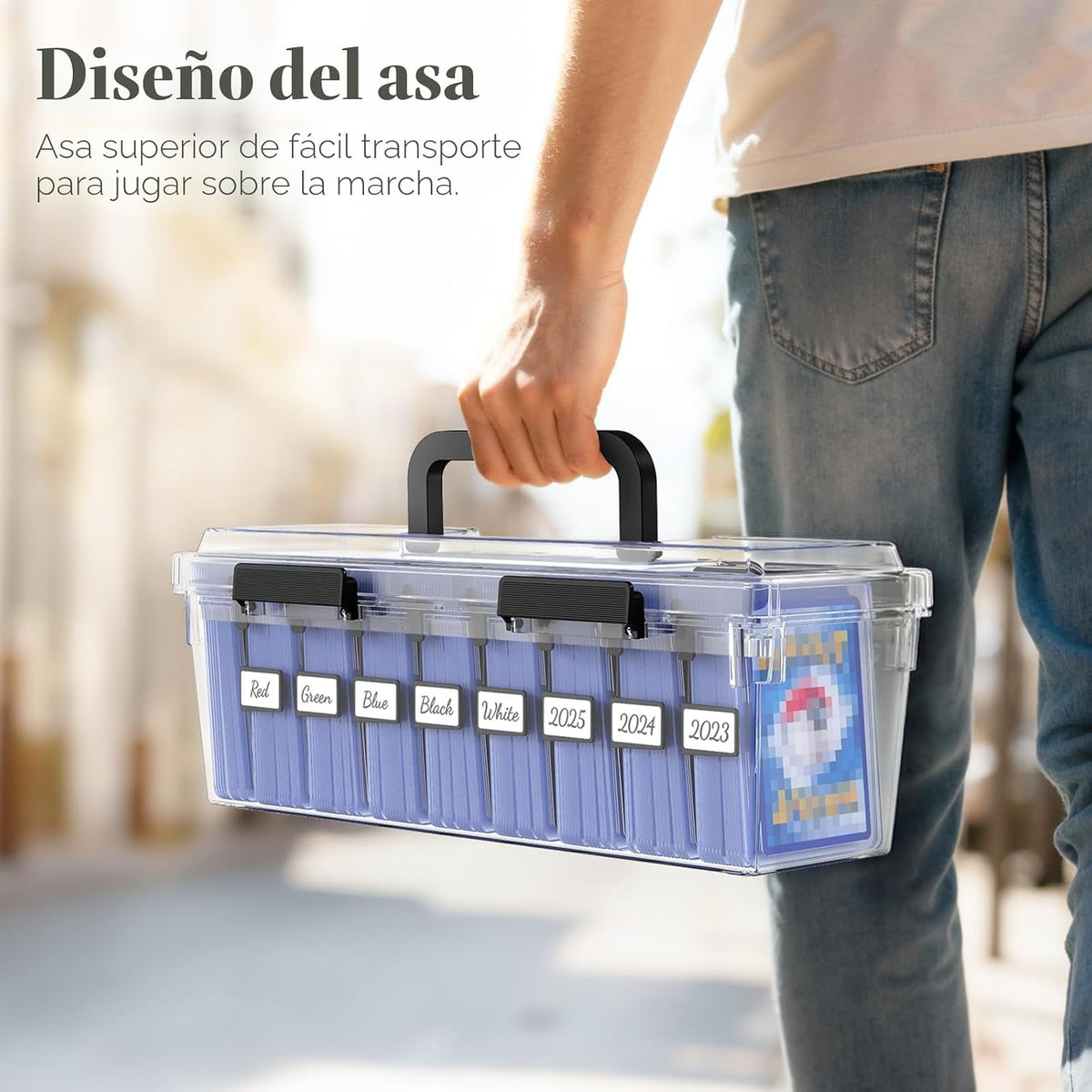 Lifewit - Caja de almacenamiento para tarjetas coleccionables con asa