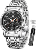Reloj OLEVS para Hombre Original Analógico de Cuarzo Negocios Reloj de Pulsera de Lujo para Hombre Impermeable Acero Inoxidable Fecha Moda Vestir Casual Estilizado Cronógrafo Diseño reloj para Hombre