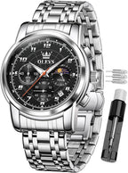 Reloj OLEVS para Hombre Original Analógico de Cuarzo Negocios Reloj de Pulsera de Lujo para Hombre Impermeable Acero Inoxidable Fecha Moda Vestir Casual Estilizado Cronógrafo Diseño reloj para Hombre