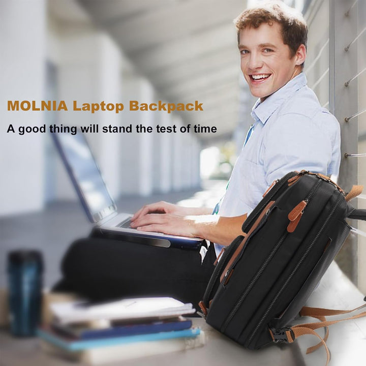 MOLNIA Bolsa de computadora portátil 3 en 1 para hombre, bolsas de...