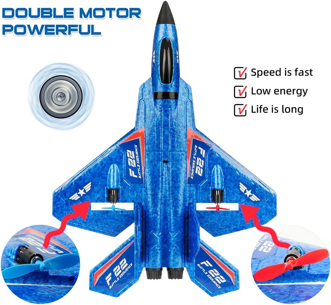 RoofWorld Avión RC, avión RC F22 listo para volar, avión de control...