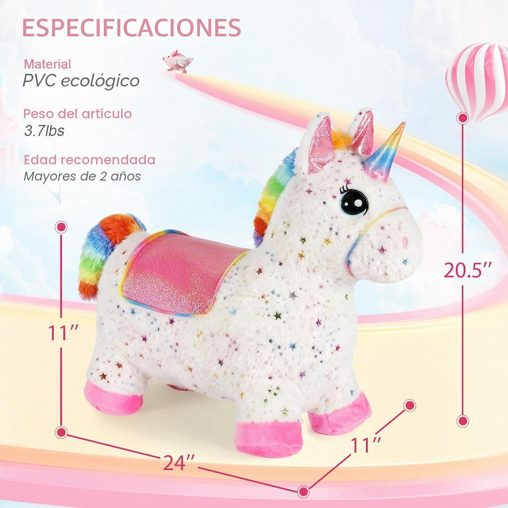 Juguetes de caballo animoso de unicornio, unicornio inflable con
