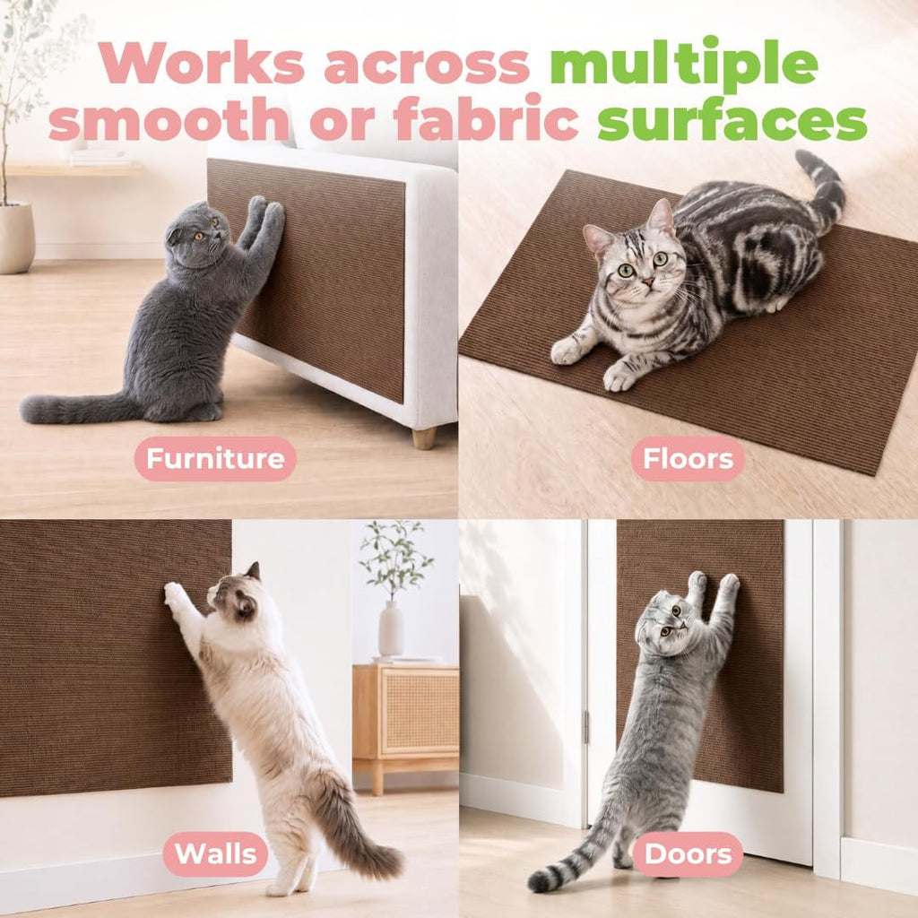 Catify - Alfombrilla rascador para gatos pelar y pegar, color marrón