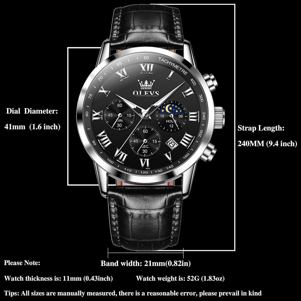OLEVS Relojes para Hombres Lujo Cara Grande Relojes Resistente al Agua