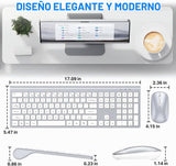 Combo de teclado y mouse inalámbricos, teclado y mouse de tamaño co...