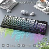 FREEWOLF K100 Teclado inalámbrico silencioso cremoso para juegos de...