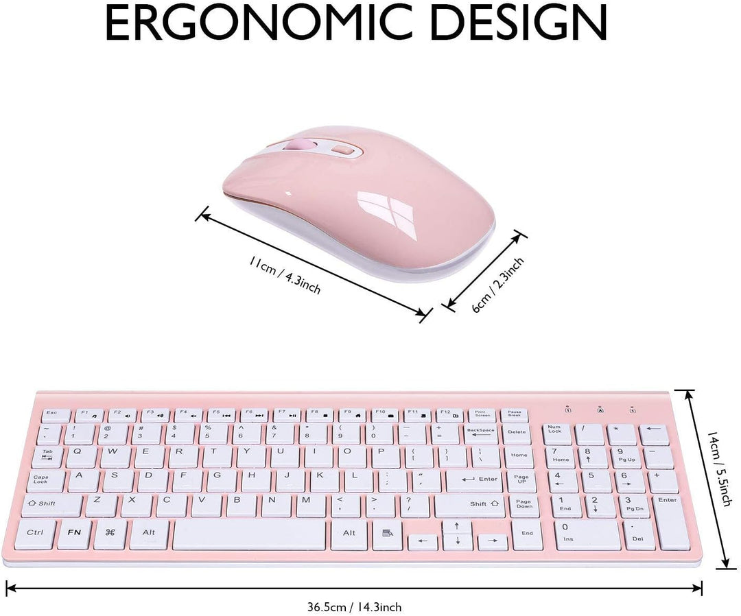 Cimetech - Juego de teclado y mouse inalámbricos compacto de tamaño...