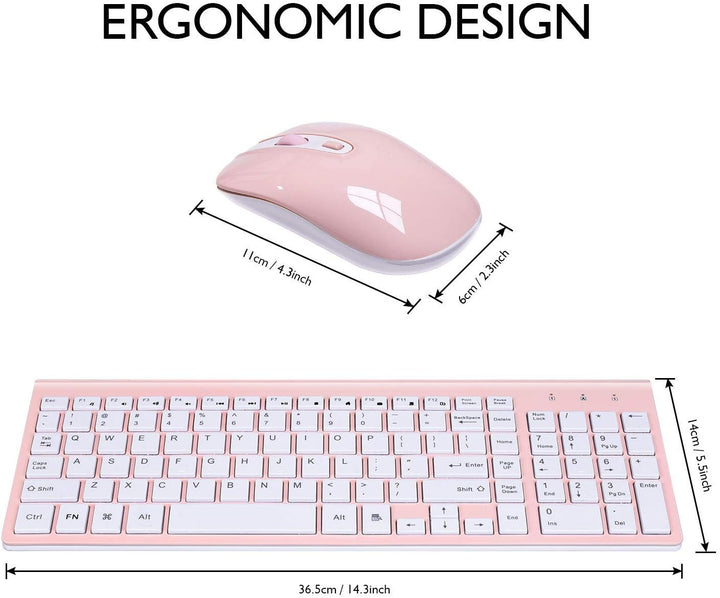 Cimetech - Juego de teclado y mouse inalámbricos compacto de tamaño...