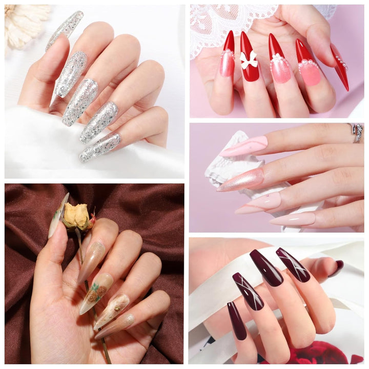 COSCELIA Juego de 40 esmaltes de uñas de gel, 35 colores con 5 capa...