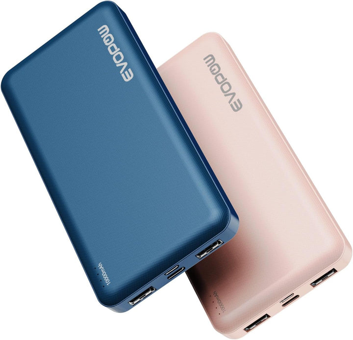 Evopow Paquete de 2 cargadores portátiles ultra delgados de 10000 m...