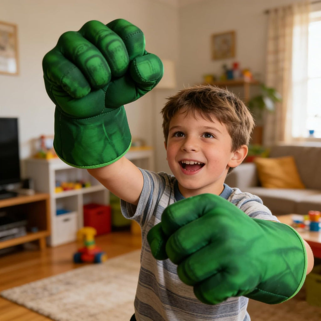 NuGeriAZ Manos de superhéroe para niños, guantes de boxeo de felpa con capa, disfraces de cosplay para Navidad, regalo de cumpleaños