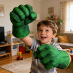 NuGeriAZ Manos de superhéroe para niños, guantes de boxeo de felpa con capa, disfraces de cosplay para Navidad, regalo de cumpleaños