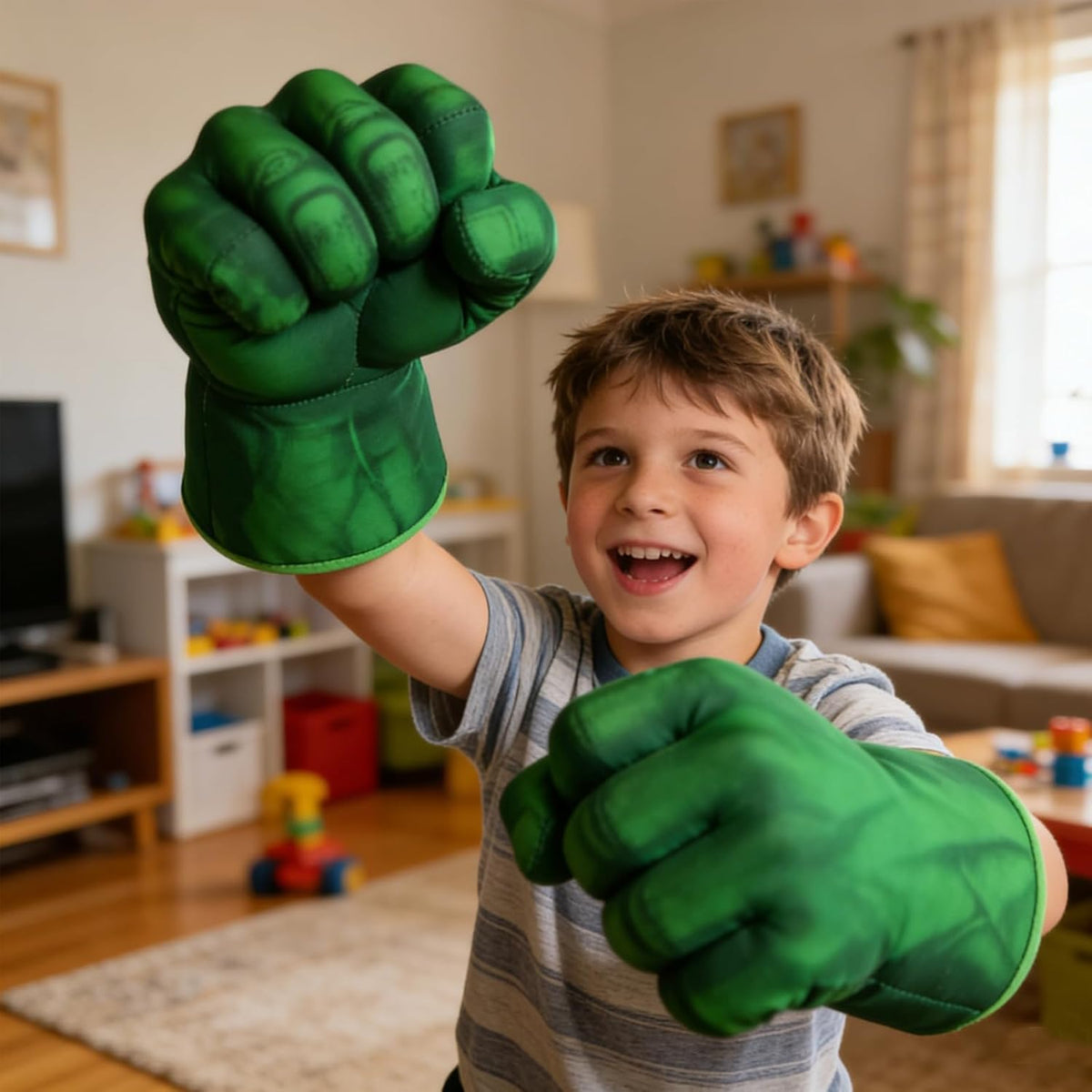 NuGeriAZ Manos de superhéroe para niños, guantes de boxeo de felpa con capa, disfraces de cosplay para Navidad, regalo de cumpleaños