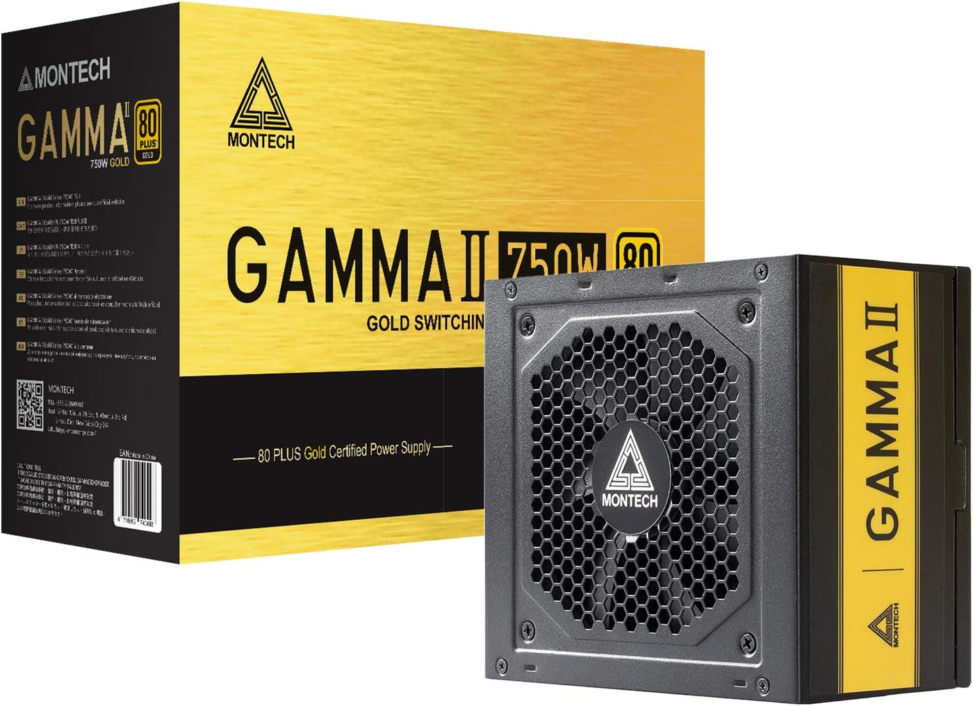 Montech Serie Gamma II 750 Watt 80+ Gold Certified Fuente de alimen...