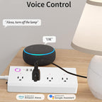 Lámpara UseeLink Tira de alimentación de enchufe inteligente, protector de sobretensiones WiFi compatible con Alexa Google Home, enchufes inteligentes con 4 puertos de carga USB 4